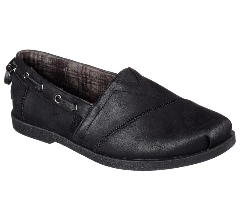 Skechers Bobs Chill Luxe - Buttoned Up - Womens Flats Shoes Black [AU-XC7778]